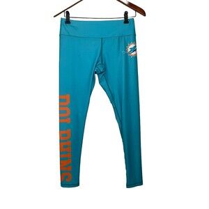 NFL Team Apparel Miami Dolphins Leggings Pants Womens Medium Teal Logo